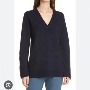 Vince Rib Wool & Cashmere Tunic Sweater In Coastal